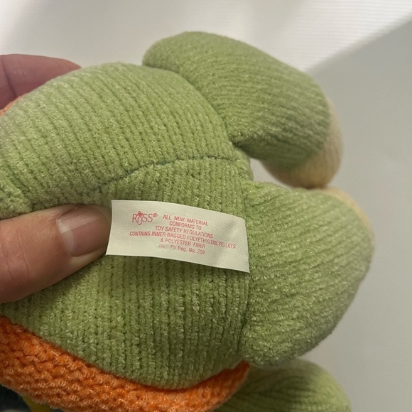 12” Russ Berrie Wootles Knit Lamb Plush in Pastel Sweater & Hat crochet flowers - Picture 10 of 11